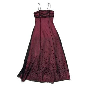 Vintage 90s Morgan & Co Prom Dress Maxi Gown Evening Dresss burgundy / black